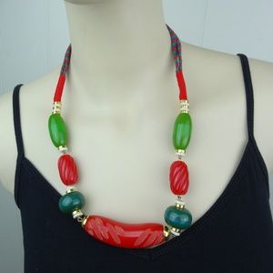 VINTAGE 70s 80s VALENTINO Costume Beaded Necklace